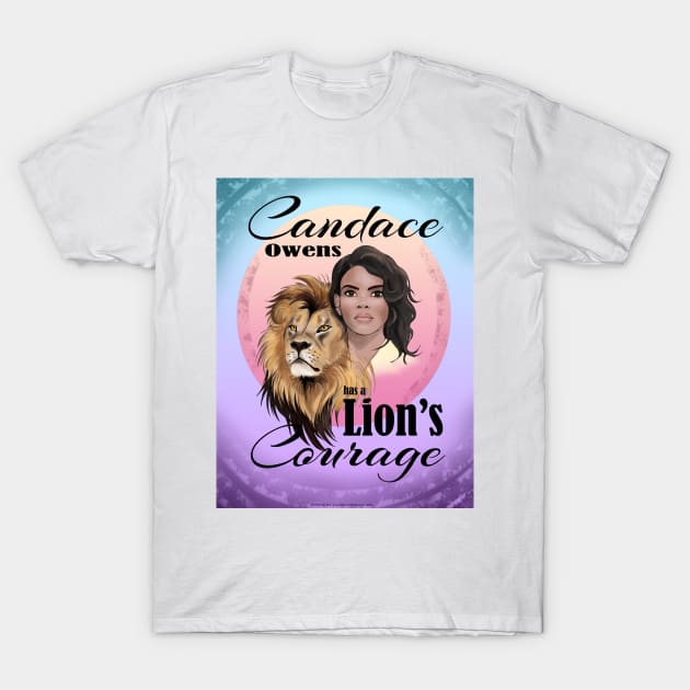 Candace Owens Lion Heart purple teal T-Shirt by Animalistics